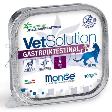 Monge VetSolution Cat Gastrointestinal для кошек при заболеваниях ЖКТ (курица, свинина), 100 г