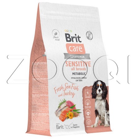 Brit Care Dog Adult Sensitive Metabolic с морской рыбой и индейкой для взрослых собак