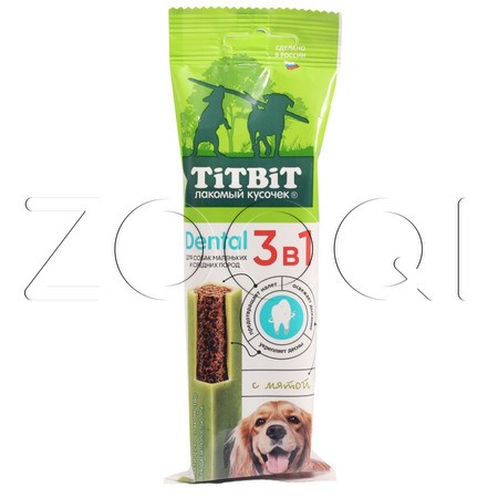 TiTBiT ДЕНТАЛ 3в1 с мятой для собак мелких и средних пород, 110 г