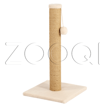 Q-zoo Когтеточка-столбик L с шариком для кошек, джут, 75 см