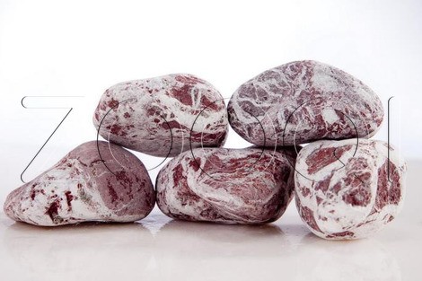 Aquael Галька мраморная Cherry фр., 20-40мм, бордовый с белыми прожилками, 2 кг