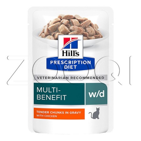 Hill's PD w/d Multi-Benefit для взрослых кошек при диабете (курица), 85 г