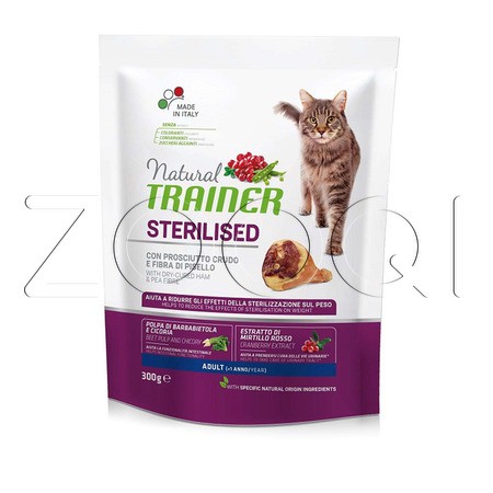 Trainer Natural Adult Sterilised для стерилизованных кошек и кастрированных котов (ветчина)
