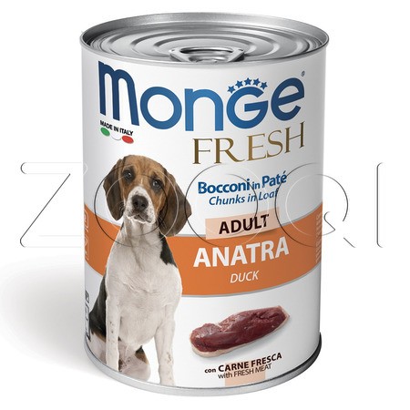 Monge Dog Fresh Adult Duck для взрослых собак всех пород (утка), 400 г