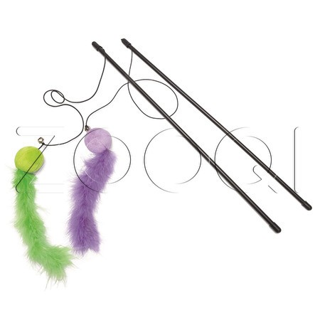 Beeztees Удочка «Шарик с пером» для кошек, в ассортименте, 45 см