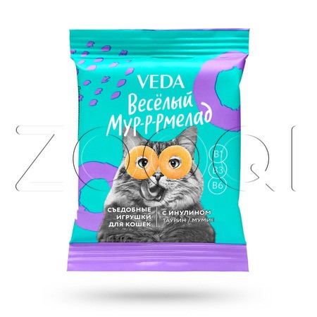 VEDA Лакомство для кошек «Веселый Мур-р-рмелад» с инулином, 6 г