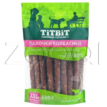 TiTBiT Палочки колбасные для собак всех пород (XXL выгодная упаковка), 550 г