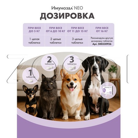 Имунозал NEO для кошек и мелких собак, 6 табл
