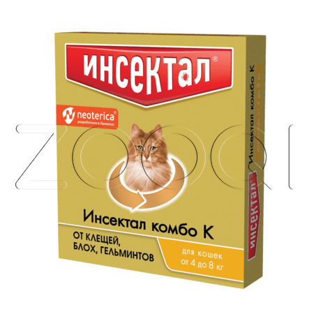 Инсектал комбо К Капли для кошек, 1 пипетка