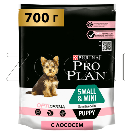 Pro Plan OptiDerma Sensitive Skin Puppy Small & Mini (лосось, рис)