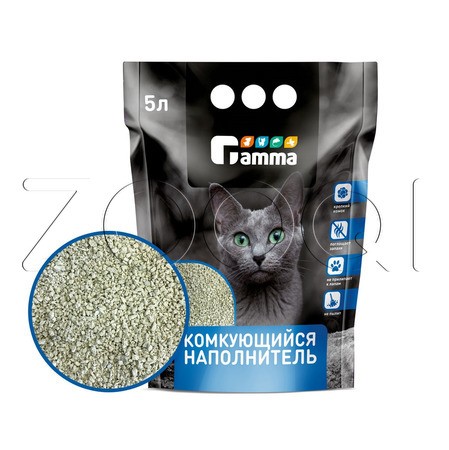 Gamma Наполнитель для кошачьих туалетов (бентонитовый комкующийся), 5 л