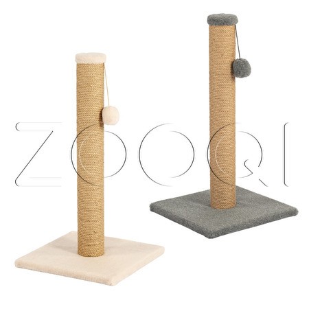 Q-zoo Когтеточка-столбик L с шариком для кошек, джут, 75 см