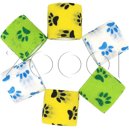 Бинт ветеринарный самофиксирующийся (оранжевый с лапками)