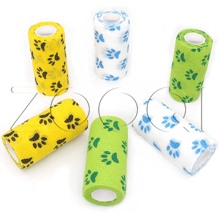 Бинт ветеринарный самофиксирующийся (красный с лапками)