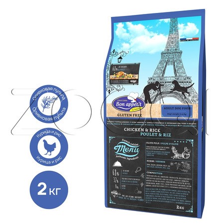 Корм Bon Appetit Adult Dog Chicken & Rice для собак (курица, рис)