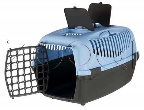 TRIXIE Переноска Traveller Capri III для животных до 12 кг, 40x38x61 см, темно-синий/светло-серый