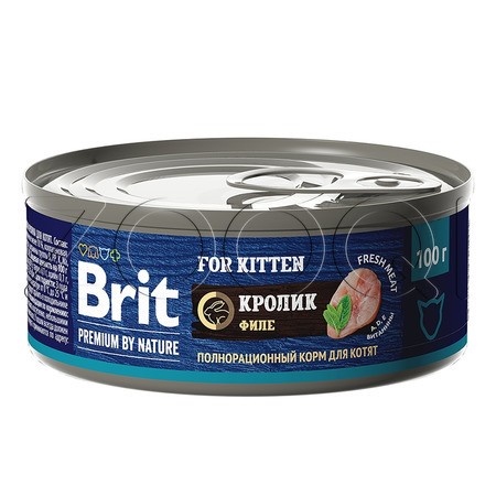 Brit Premium by Nature for Kitten с мясом кролика для котят, 100 г