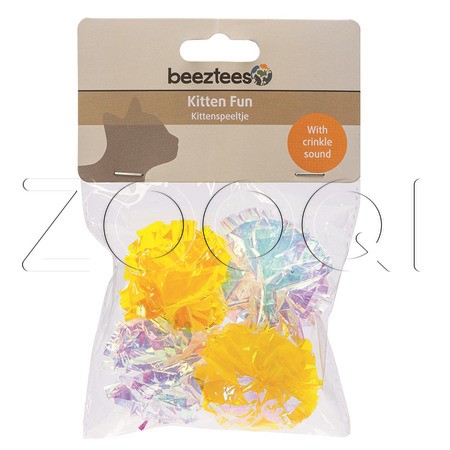 Beeztees Игрушка Шуршащие шарики «Evy» для котят, 4 шт
