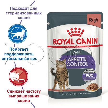 Royal Canin Sterilised Appetite Control (мелкие кусочки в соусе), 85 г
