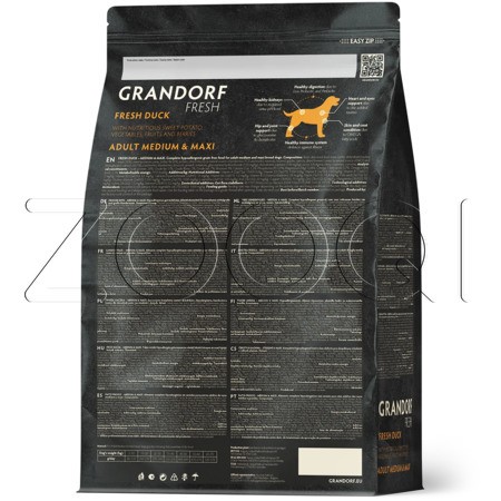 Корм Grandorf Dog Fresh Adult Medium/Maxi для собак (утка, батат)