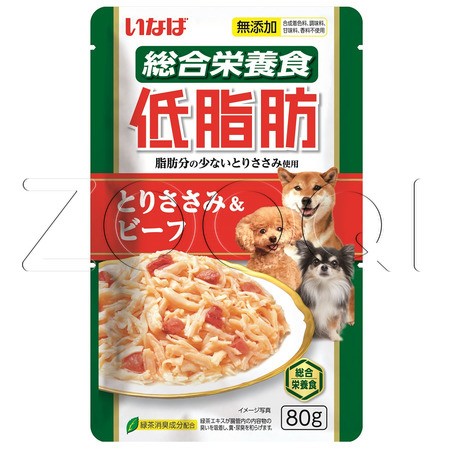 Пауч INABA Teishibo для собак (куриное филе и говядина в желе), 80 г