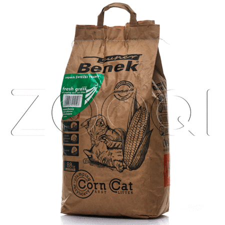 Super Benek Corn Cat Кукурузный наполнитель для кошачьего туалета (свежая трава)
