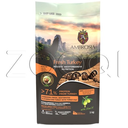 Корм Ambrosia Mediterranean Diet Fresh Turkey для собак (индейка)