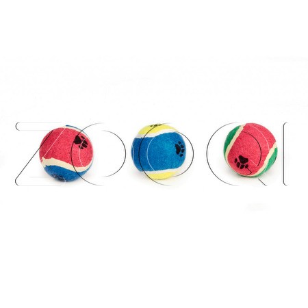 Beeztees Мяч теннисный с нарисованными лапами, 6.5 см