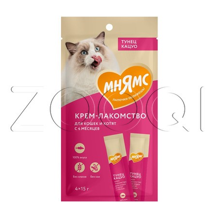 Мнямс Крем-лакомство для кошек (тунец Кацуо), 4 x 15 г