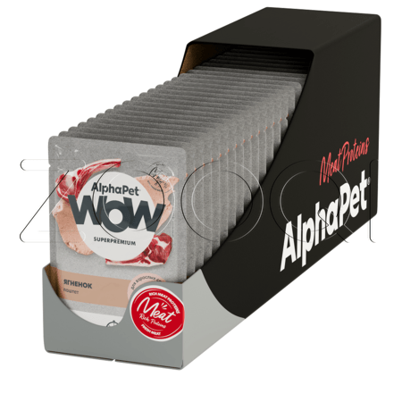 Пауч AlphaPet WOW Superpremium для собак (ягненок), 85 г