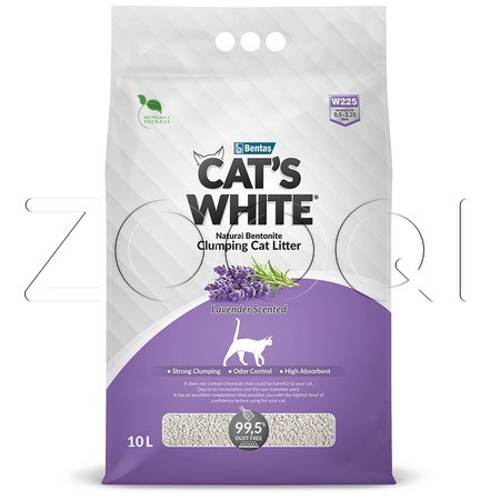 Cat's White Lavender наполнитель комкующийся для кошачьего туалета с ароматом лаванды