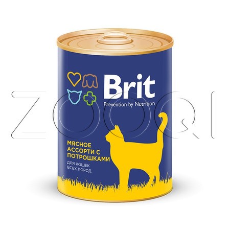 Brit Premium Cat (Мясное ассорти с потрошками), 340 г