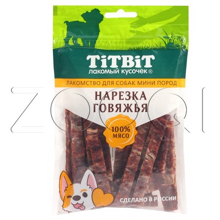 TiTBiT Нарезка говяжья для собак мини пород, 70 г
