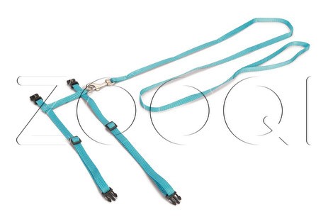 Beeztees Нейлоновая шлейка с поводком для кошек Uni, 27-45 х 1 см