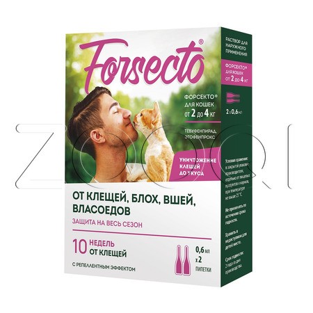 Forsecto Капли для кошек, 2 пипетки