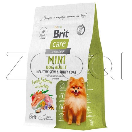 Корм Brit Care Mini Dog Adult Healthy Skin & Shiny Coat для собак (индейка)