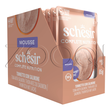 Мусс Schesir Cat Complete Nutrition для кошек (тунец, лосось), 85 г