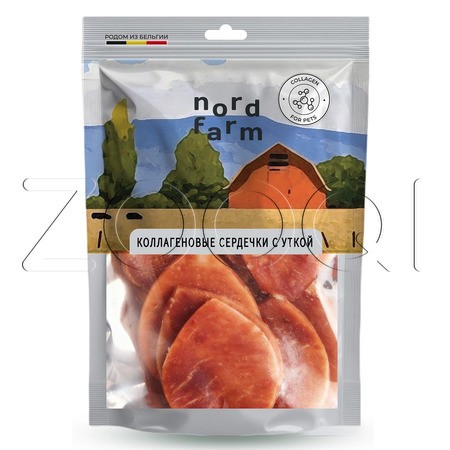 Nord Farm Лакомство Коллагеновые сердечки с уткой для собак, 90 г