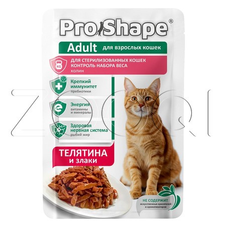 Пауч ProShape Adult для кошек (телятина, злаки), 75 г