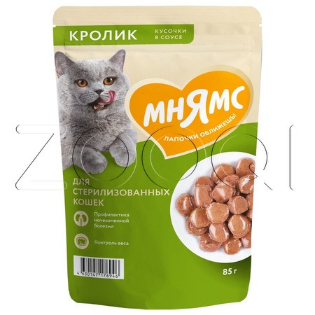 Пауч Мнямс для кошек (кролик), 85 г
