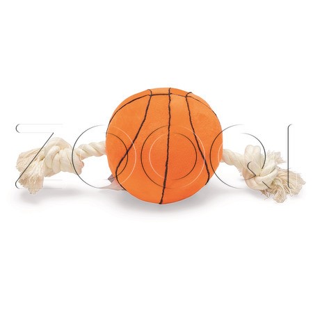 Beeztees Игрушка «Баскетбольный мяч с канатом» для собак, 27х13х13 см