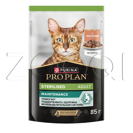 Пауч Purina Pro Plan Maintenance Sterilised Adult для кошек (кусочки с лососем в соусе), 85 г