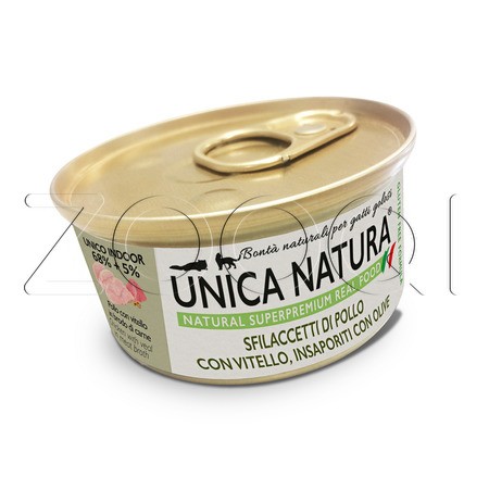 Unica Natura с курицей, телятиной и оливками для кошек, 70 г