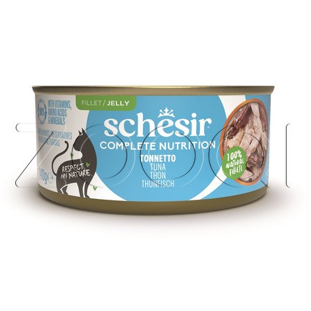 Консерва Schesir Cat Complete Nutrition для кошек (тунец в желе), 140 г