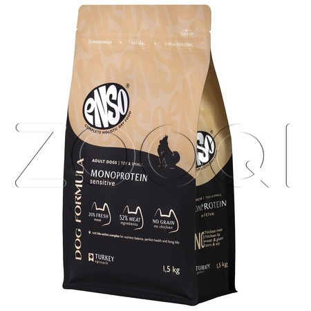 Корм ENSO Dog Formula Monoprotein для собак (индейка, шпинат)