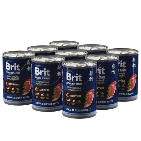 Brit Premium by Nature Консервы с телятиной для щенков всех пород, 410 г