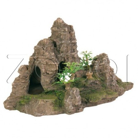Декорация для аквариума "TRIXIE" "Гора с растениями" 22 см