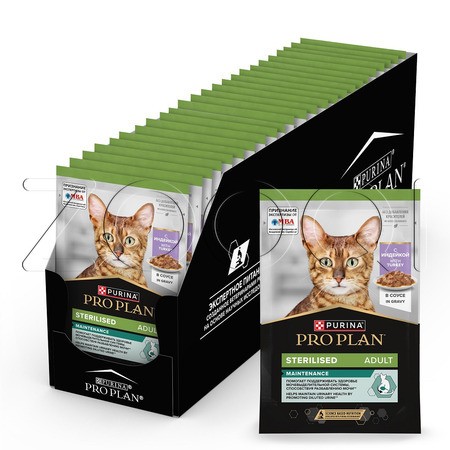 Пауч Purina Pro Plan Maintenance Sterilised Adult для кошек (кусочки с индейкой в соусе), 85 г