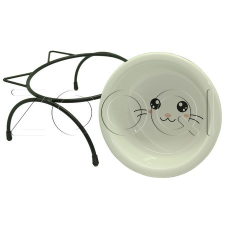 №1 Подставка с керамической миской, 14 х 5 см, 400 мл