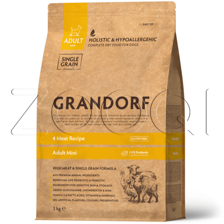 Grandorf Dog 4 Meat Probiotic Mini Breeds для взрослых собак мелких пород